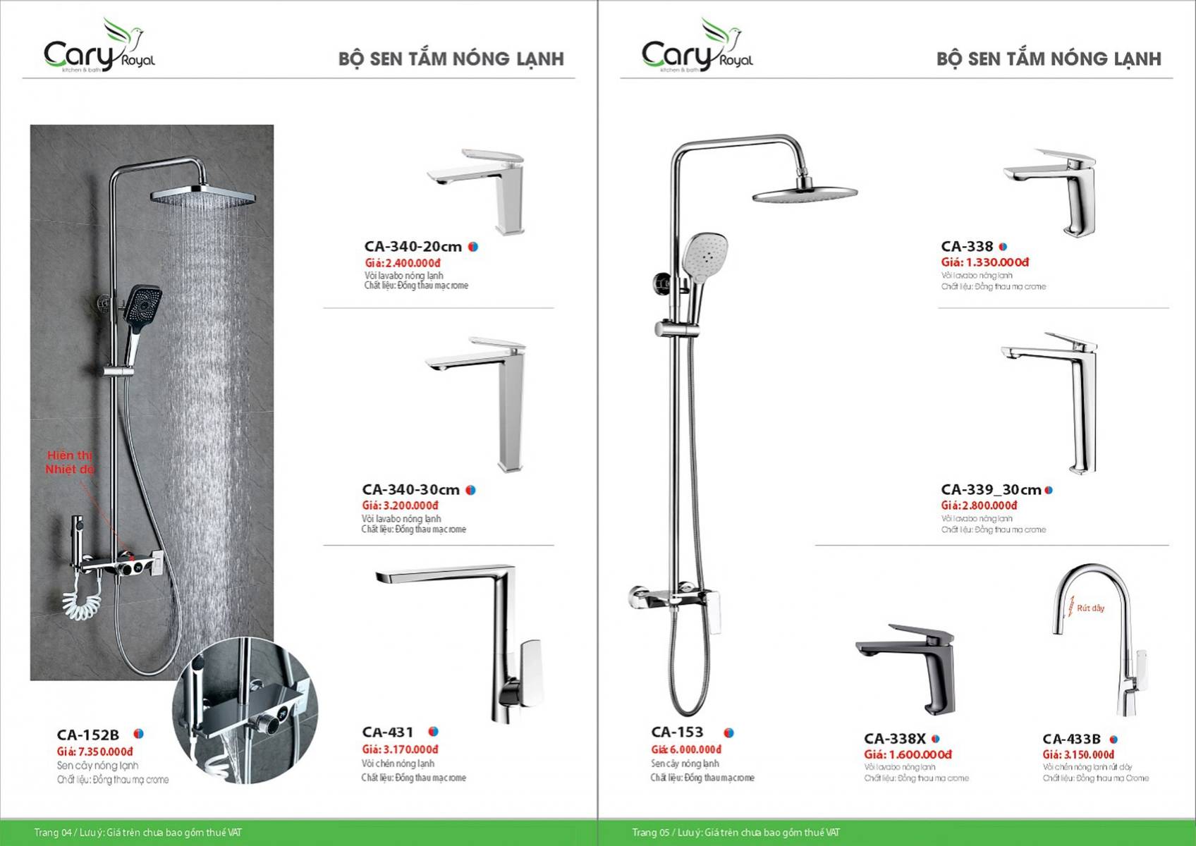 Thiết bị vệ sinh Cary Royal Catalogue và Bảng giá mới nhất 2026 /Page 3